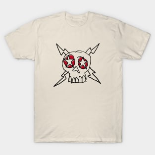 Rock N Roll Skull on the Red Eye T-Shirt